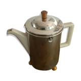 Teapot art deco thermos Bauscher Weiden silver metal and Bakelite feet 1930's
