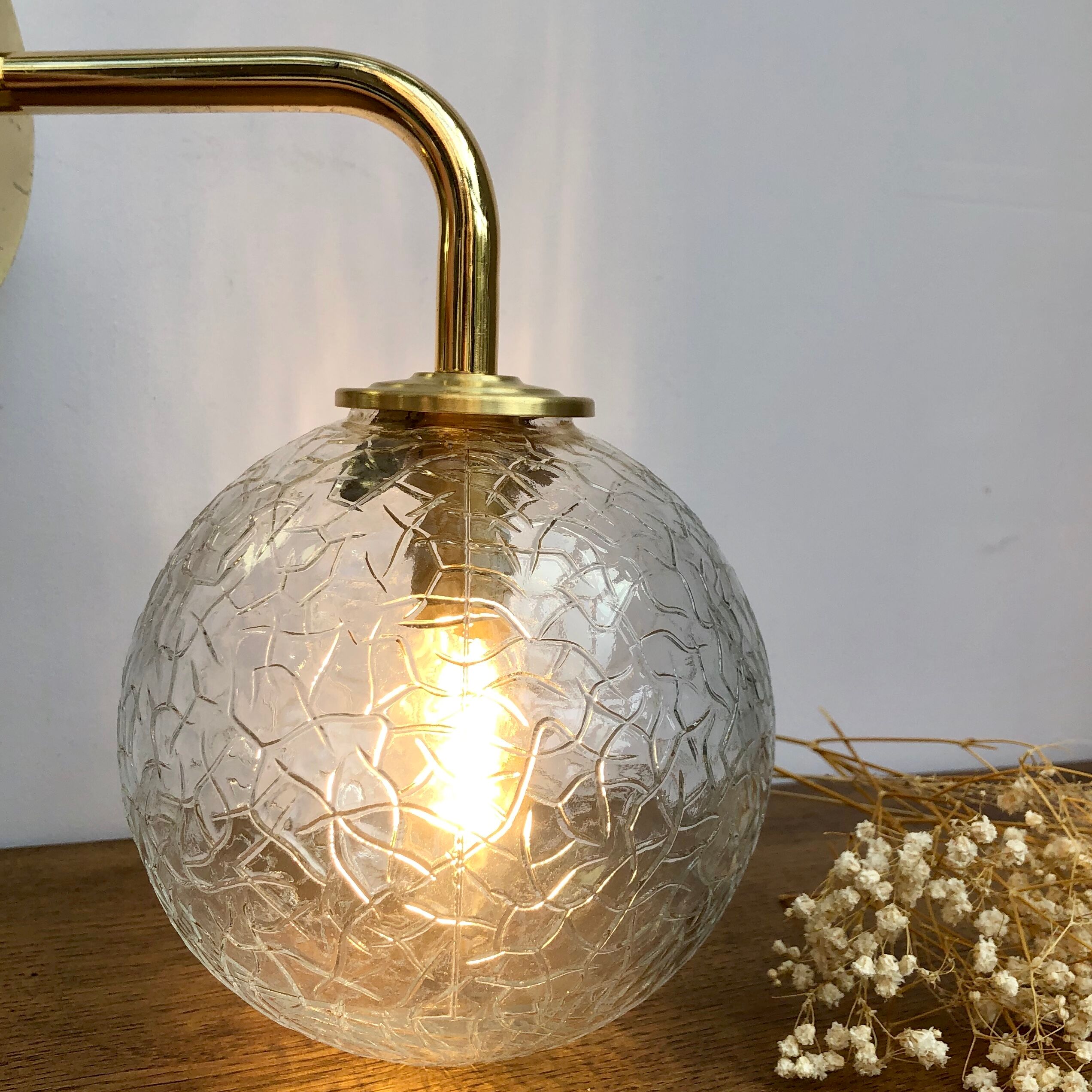 Vintage glass globe wall sconce