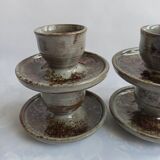 Sandstone shells signed Chantal - Thierry Robert vintage pottery