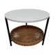 Modèle compact de table basse vintage avec panier de magazine