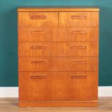Commode rétro en teck des années 1960 à 2 tiroirs sur 4 tiroirs par Meredew