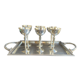 Louis XV style silver metal liquor service