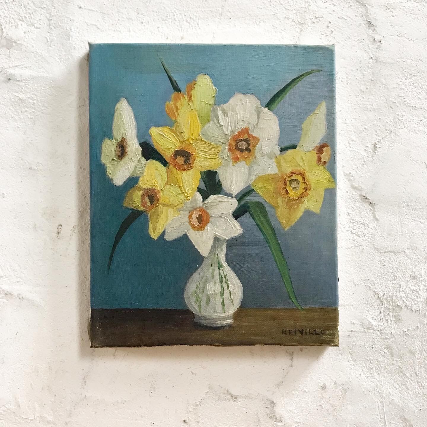 Oil on canvas bouquet of flowers