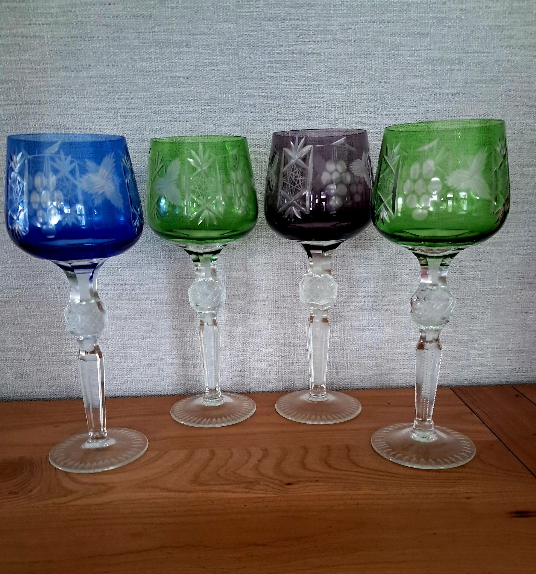4 Nachtmann crystal Romer glasses from the 1970s/80s.