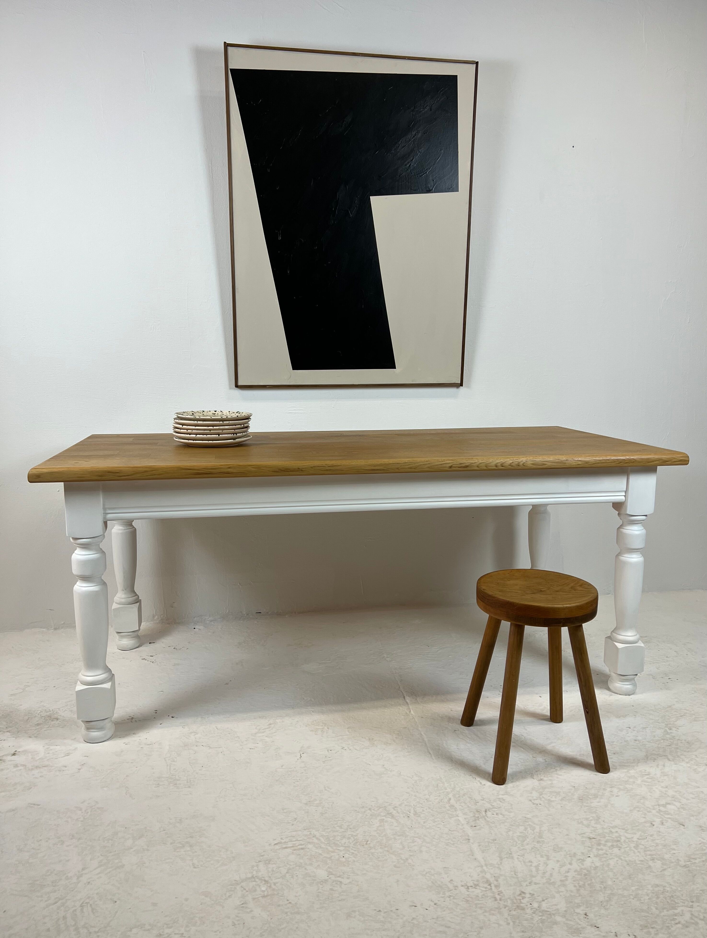 Ivory white base farmhouse table