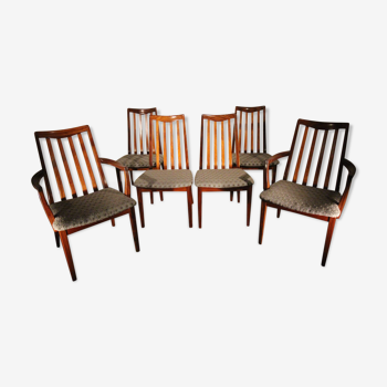 1970 set of 4 chairs and 2 armchairs