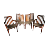 Ensemble 1970 de 4 chaises et 2 fauteuils