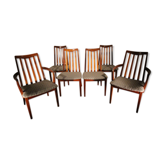 1970 set of 4 chairs and 2 armchairs