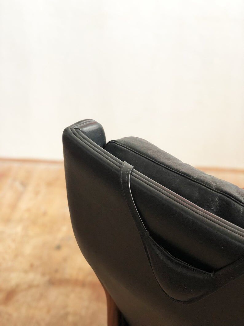 Danish leather and Rosewood armchair