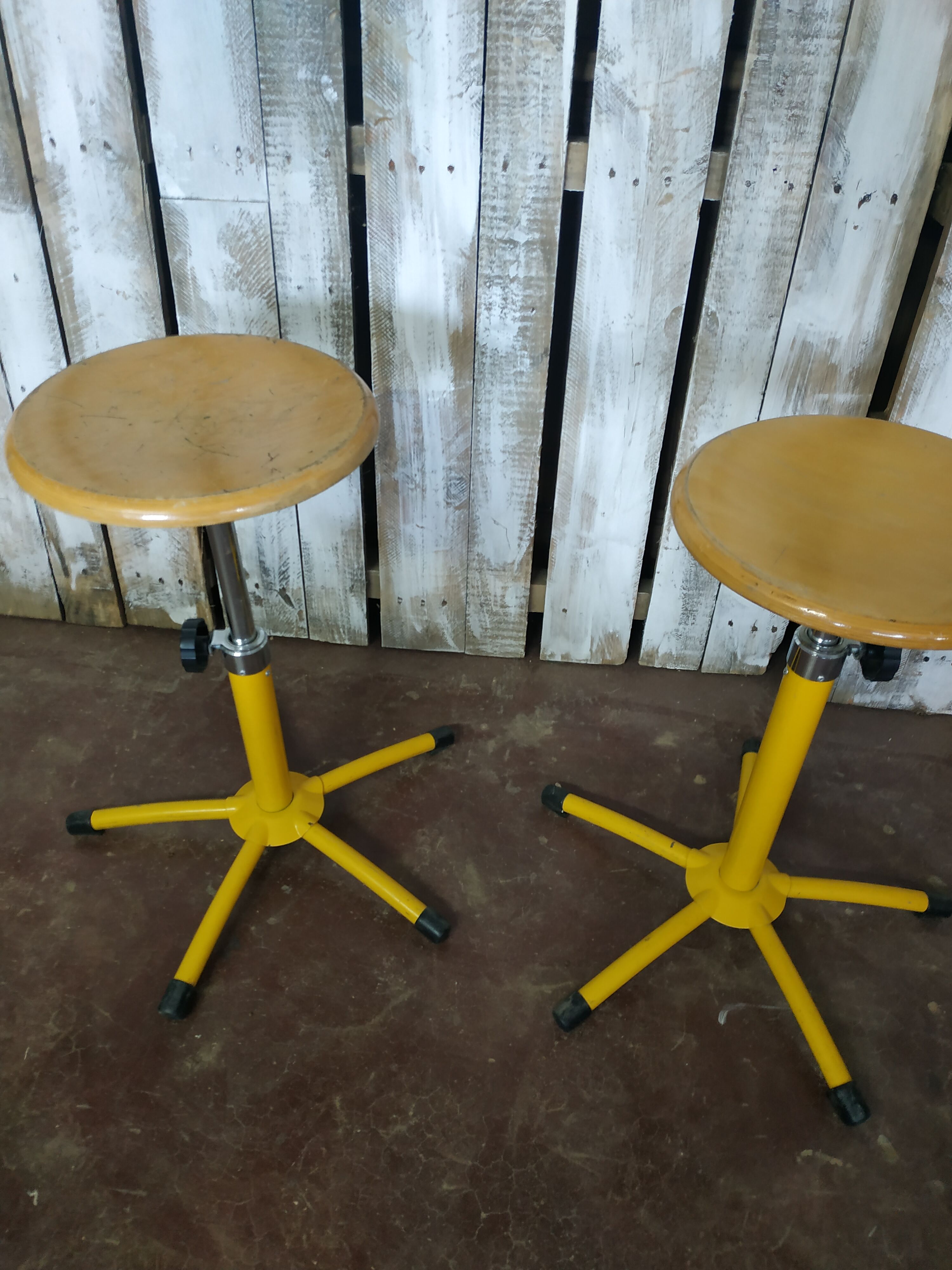 Set of two industrial stools