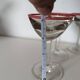 Bistro glass, thick bottom with red rim, 1950s
