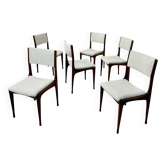 Lot de 6 chaises design italien Carlo de Carlo Cassina modèle 693 fin années 50 bouclette