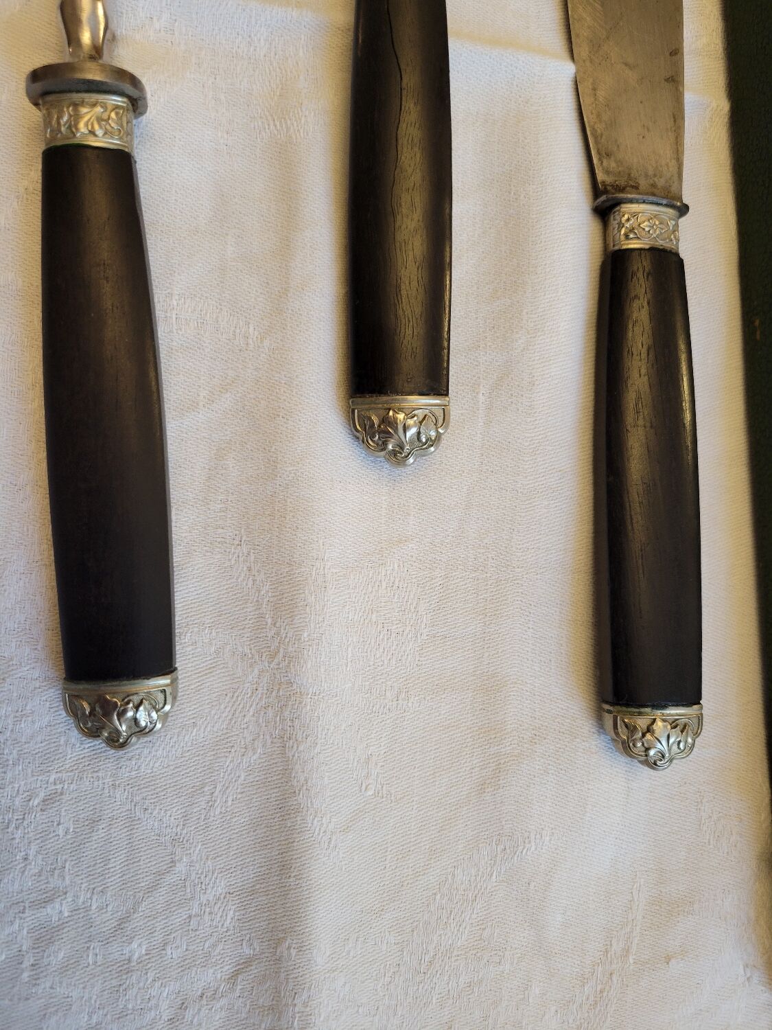 Ebony leg of lamb cutlery service, late 19th century