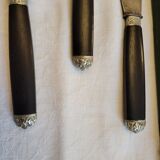 Ebony leg of lamb cutlery service, late 19th century