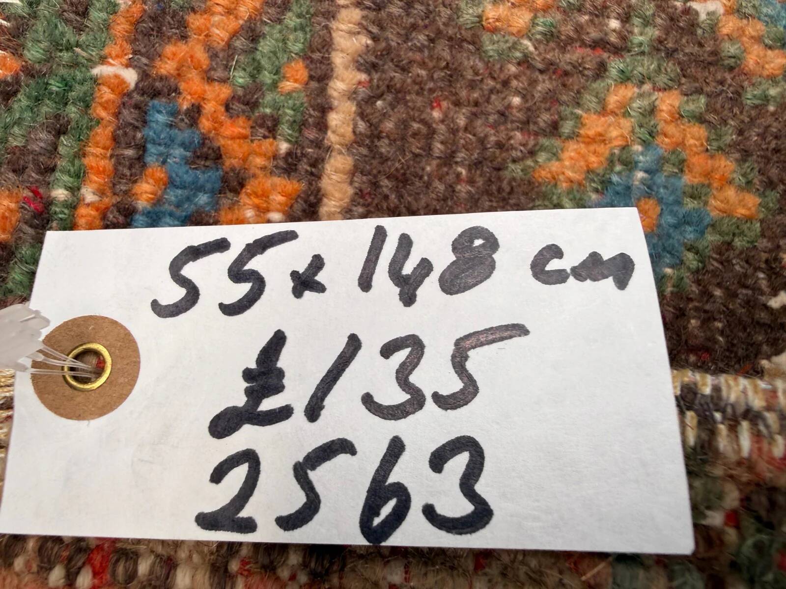 Distressed Turkish narrow runner 55x148 cm wool vintage tribal rug 2563