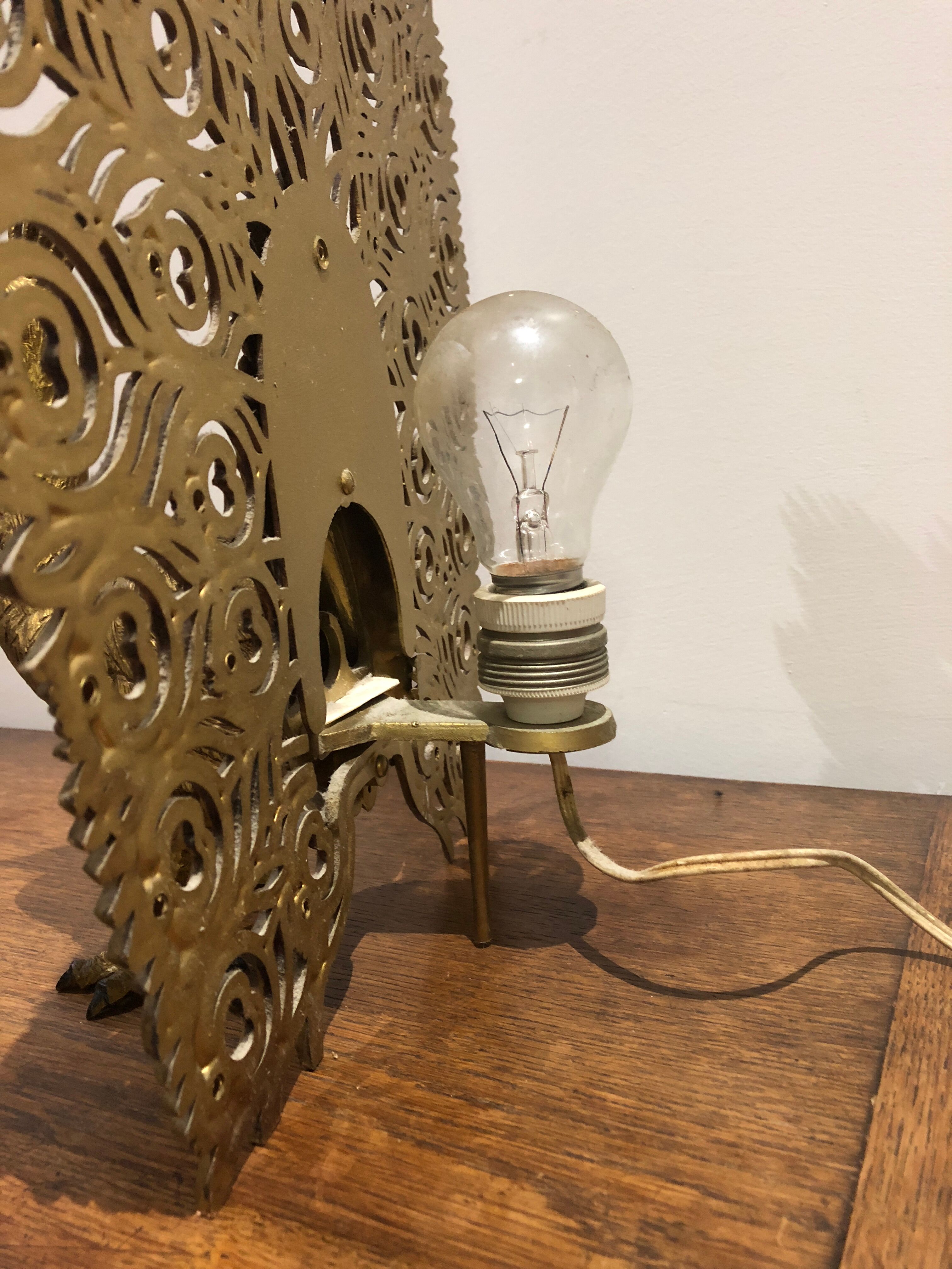 Golden Peacock lamp