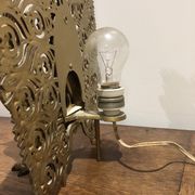 Lampe paon dorée