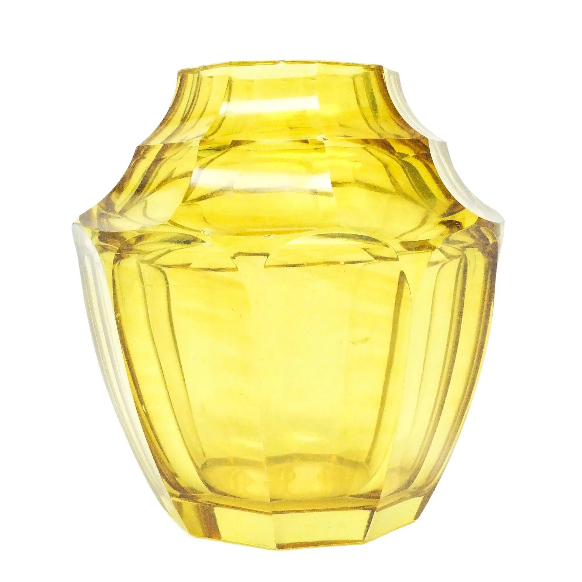 Art Deco vase, crystal, Moser, Czechoslovakia, 1930s