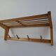 Mid-century Czechoslovak wooden wall coat rack with shelf, Uluv, 1970s