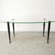 Table basse vintage 1950 verre métal et laiton