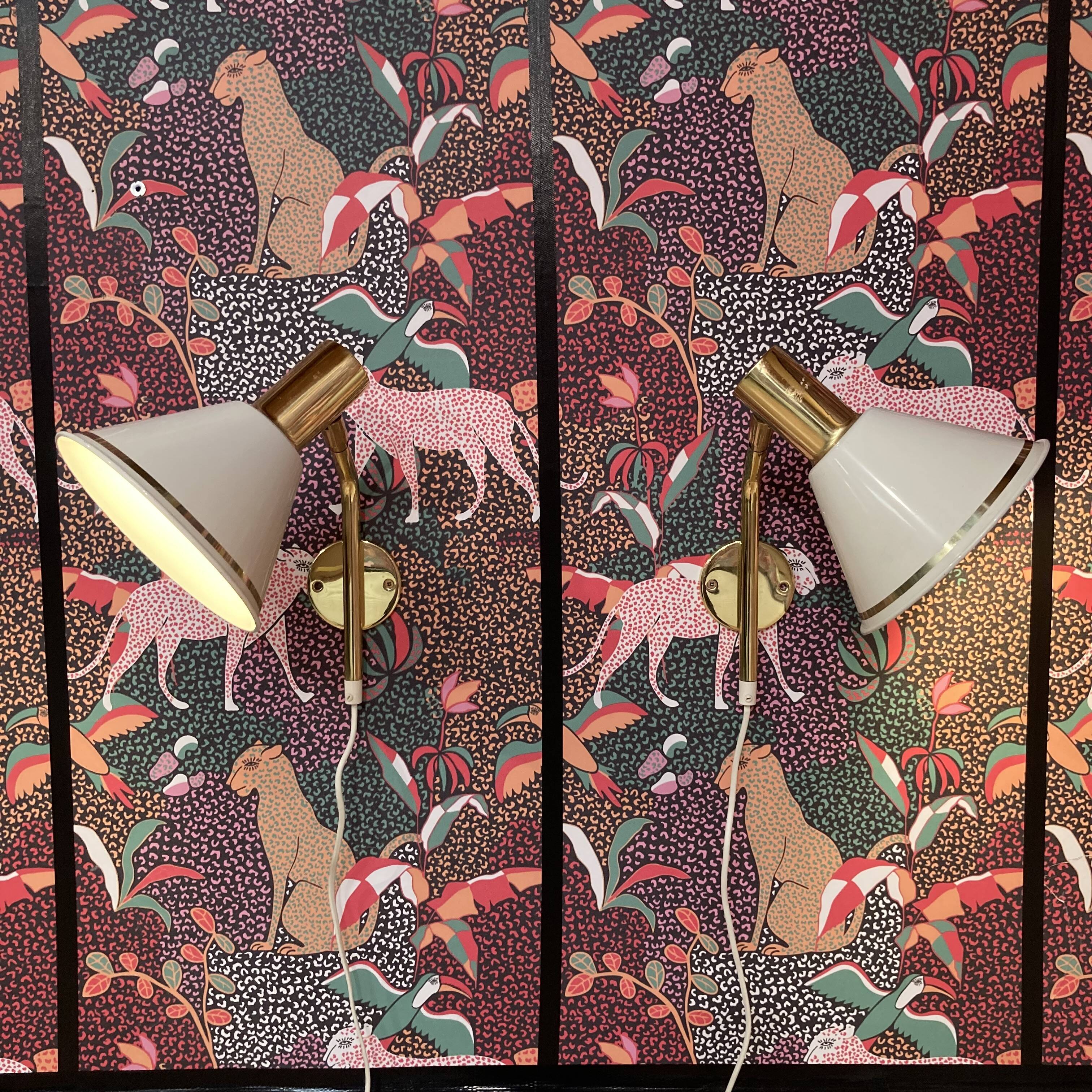 Pair of modular wall lights Scandinavian design 1960.