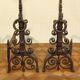 Pair of Art Deco wrought iron andirons