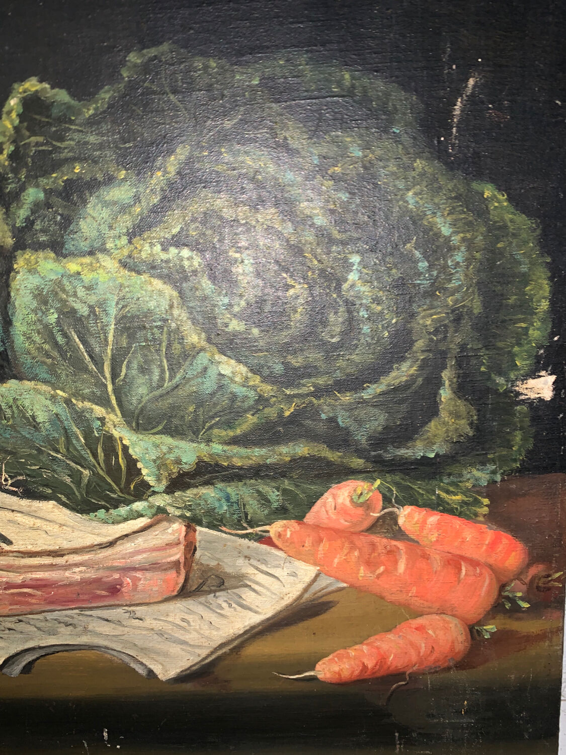 Still life with cabbage old painting