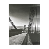 Photograph black and white silver print circa 1970 landscape bridge