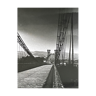 Photographie tirage argentique noir et blanc circa 1970 paysage pont