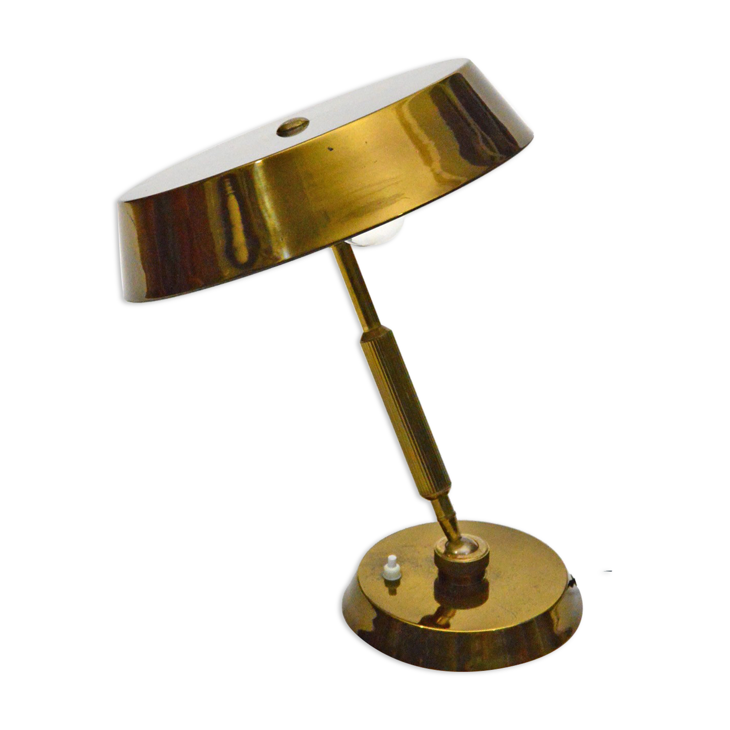 Lampe de bureau en laiton italienne vintage des années 1950 attribuée à Stilnovo