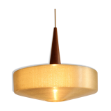 Early plastics cellulose and teak pendant lamp by John and Sylvia Reid for Rotaflex, UK, 1950s