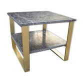 Table basse double plateaux en marbre des années 70