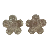 Pair of glass flower candle holders