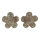 Pair of glass flower candle holders