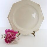 Creil and Montereau plates, 19th century, Perle model, ivory / set of 3