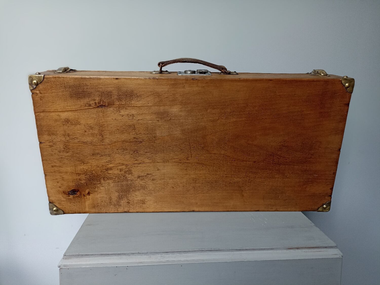 Antique wooden suitcase