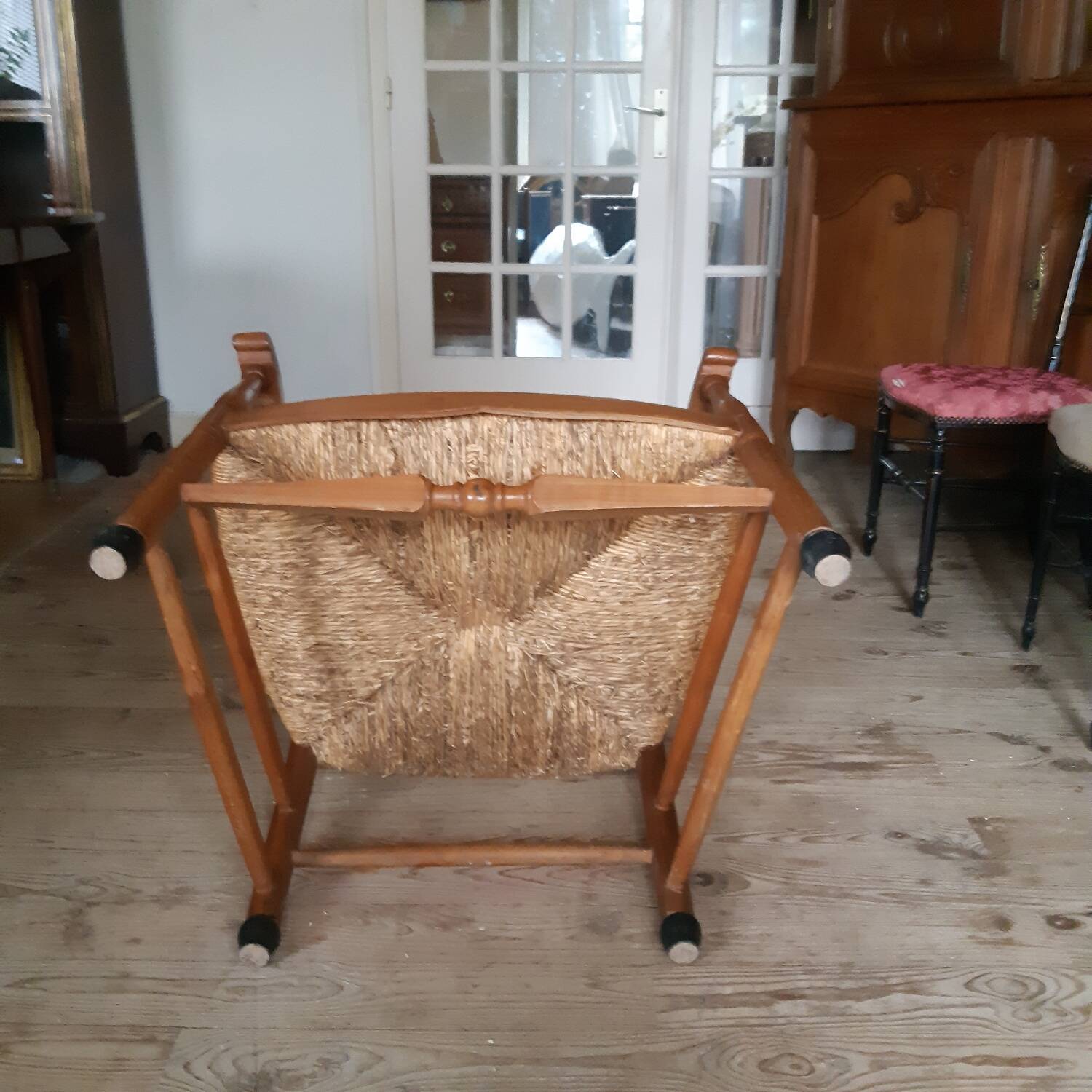 Large straw armchair