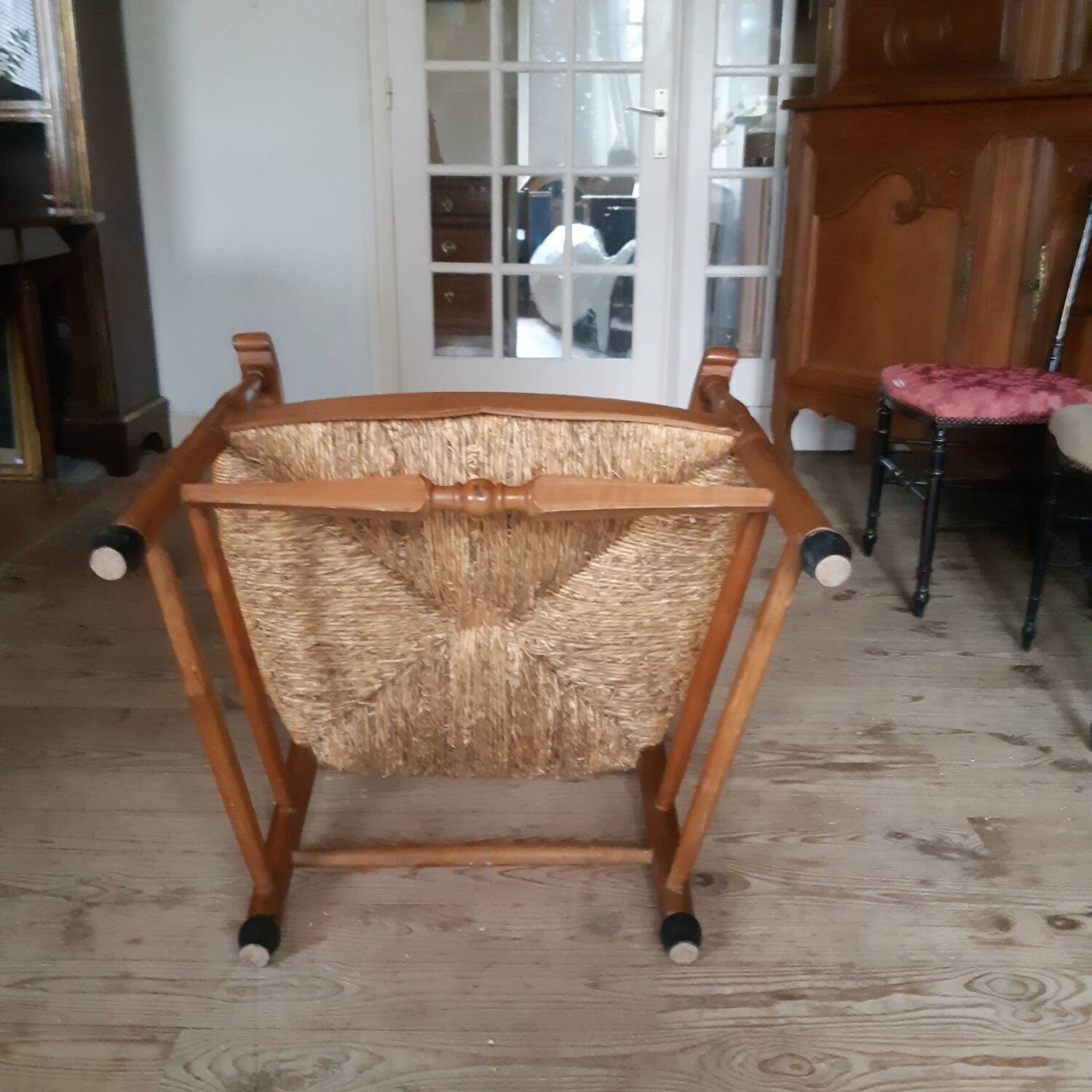 Large straw armchair