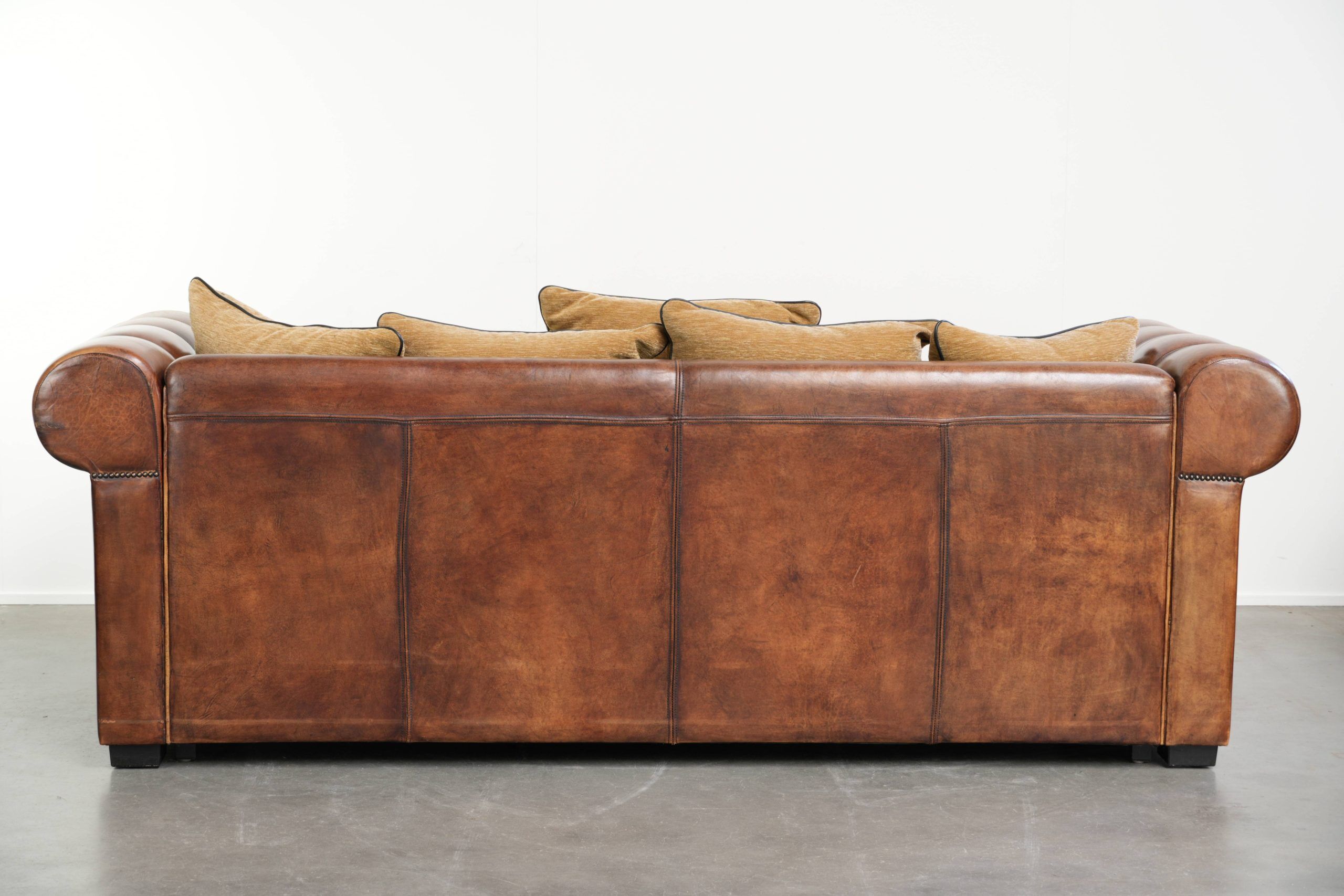 Sheepskin 3-seater sofa from the late 20th century with removable armrests