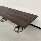 Grande table en bois ancienne esprit industriel