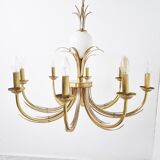 Lustre en laiton et ananas chromé, années 1970