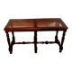 Banquette de piano bout de lit bois & cannage