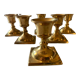 Series of 6 vintage brass candle holders