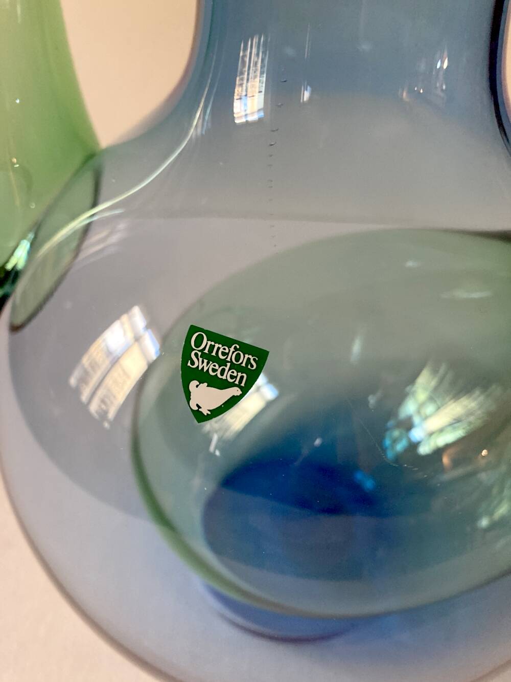 Chilling carafe with ice reservoir by J. Johansson for Orrefors