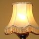 French Mid Century Round Turned Wood Table Lamp Cream Fringed Shade 5573