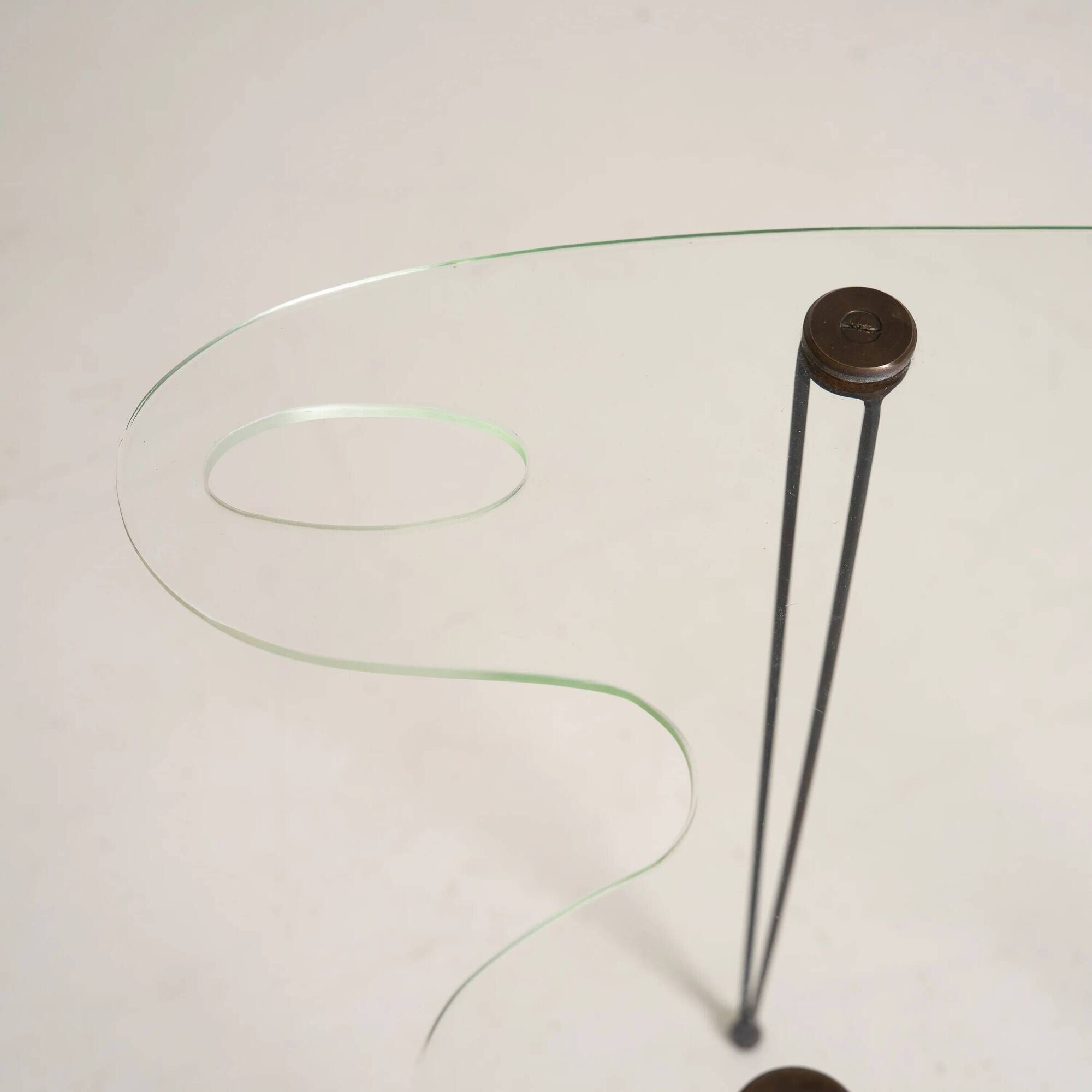 GLASS ARTIST'S PALETTE SIDE TABLE, CIRCA 1960S