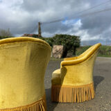 Pair of yellow toad armchairs