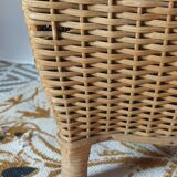 Coffre de rangement en osier vintage