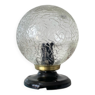 Ceiling light or wall light with cracked glass globe, 13 cm, porcelain rose.