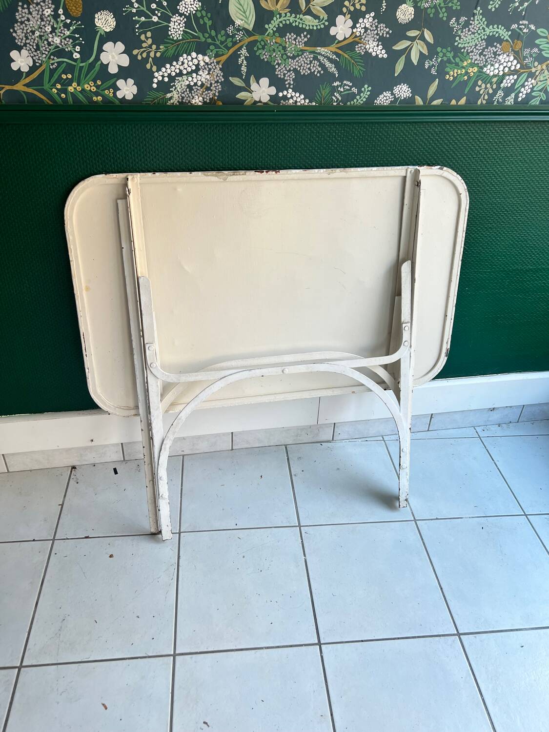 Wrought iron folding garden table